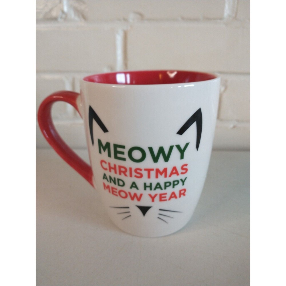 Meowy Christmas And A Happy Meow Year Large 16 oz Ceramic Coffee Mug Hazel & Co.